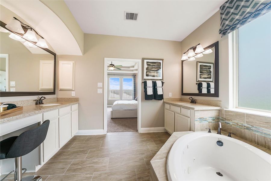 Furnished interior view inside a new home in Valencia: Hilltop Collection, Manvel (Image 15).