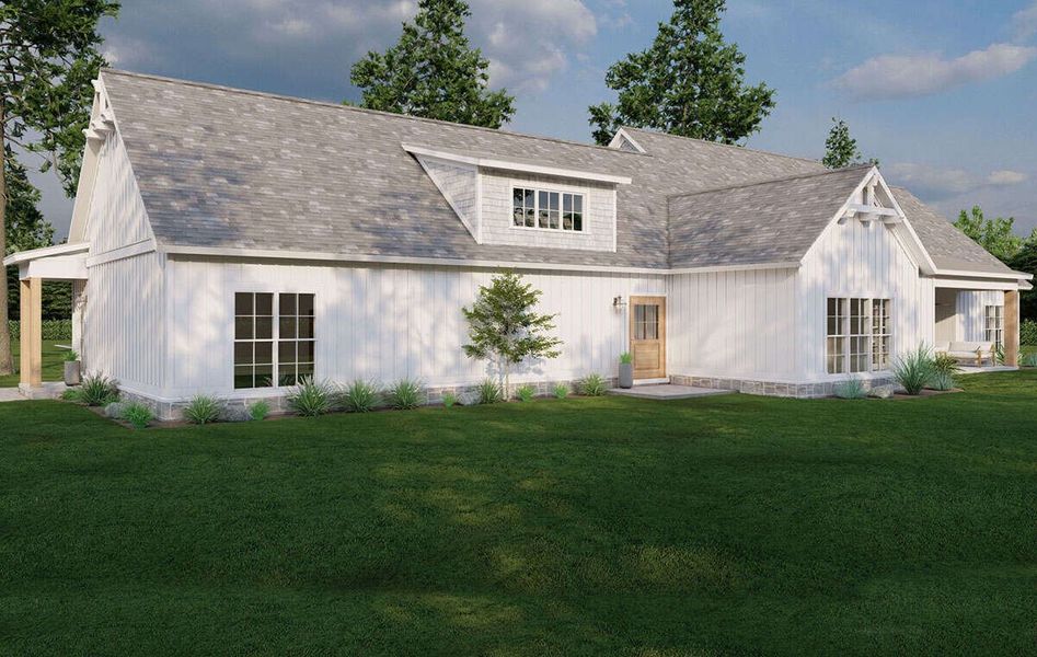 Representative exterior photo of a completed home built from the Slade by Zeal Home Builders in Oak Water Ranch, Granbury, TX (Image 15). Representative exterior photo of a completed home built from the Slade by Zeal Home Builders in Oak Water Ranch, Granbury, TX (Image 15).