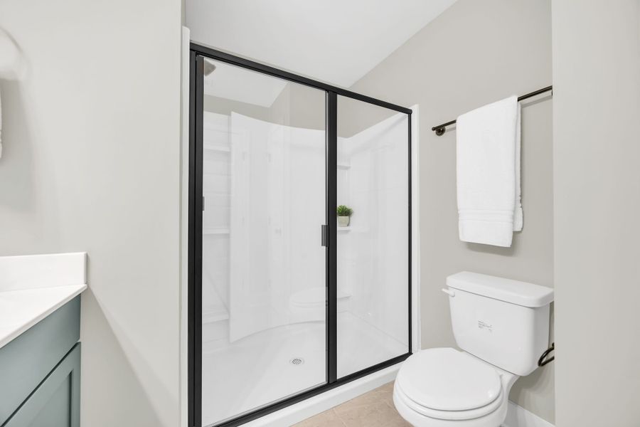 Modern Walk In Shower in The Sedona Model Home
