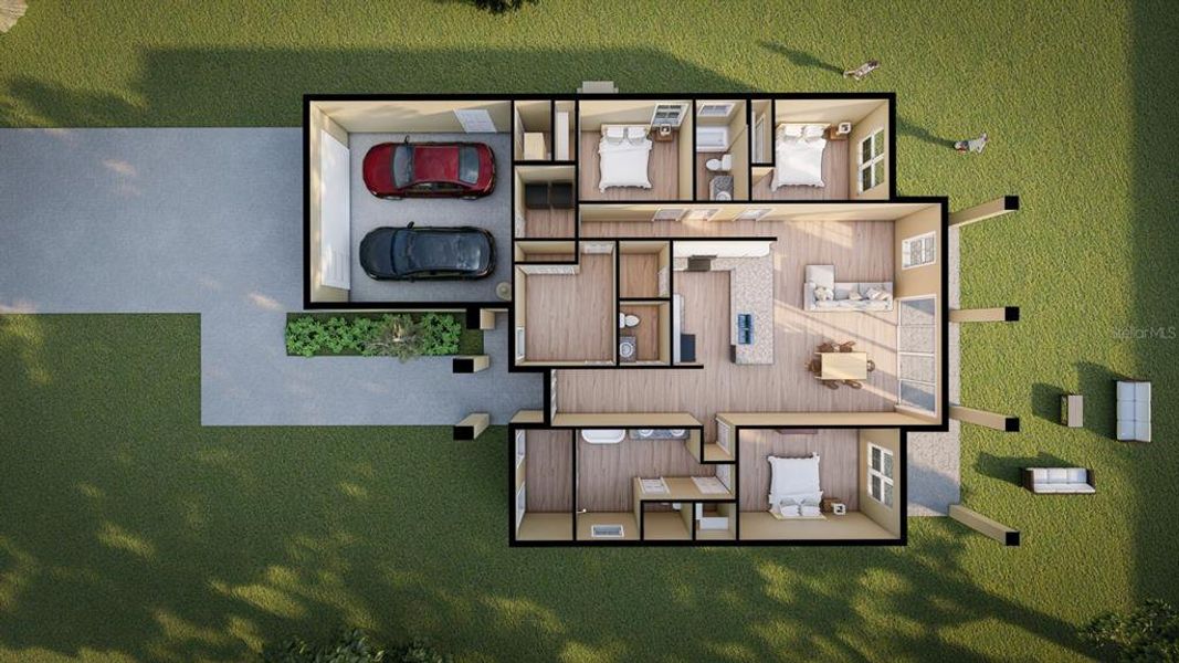 2D floor plan layout of this home in , Port Charlotte, FL (Image 3). 2D floor plan layout of this home in , Port Charlotte, FL (Image 3).