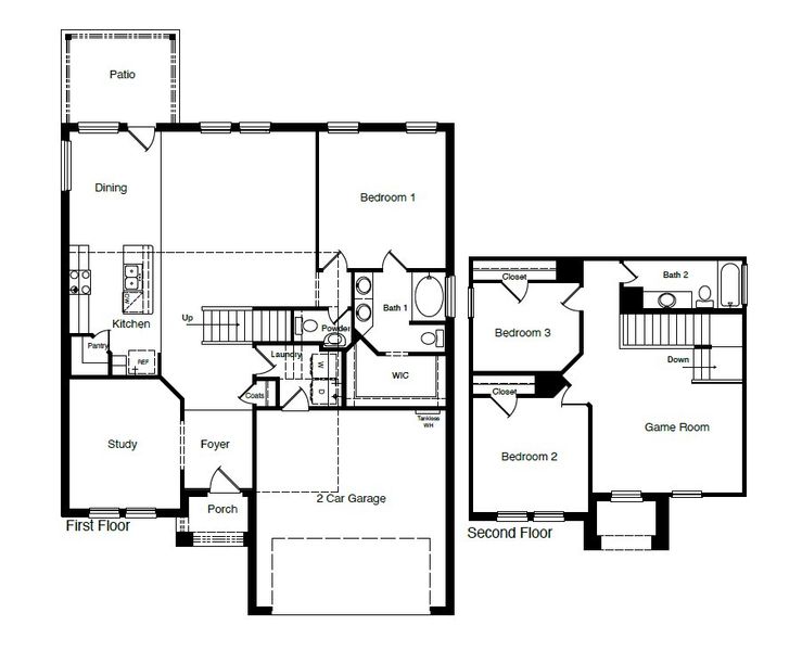 2D floor plan layout for the The Gulfport by D.R. Horton in Allen Farms, Lubbock, TX (Image 3). 2D floor plan layout for the The Gulfport by D.R. Horton in Allen Farms, Lubbock, TX (Image 3).