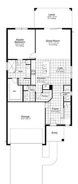 2D floor plan layout for the Heritage 2 by Neal Communities in Wildleaf, Parrish, FL (Image 5).