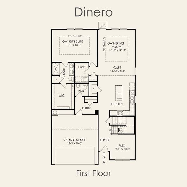 2D floor plan layout for the Dinero by Pulte Homes in Patterson Ranch, Georgetown, TX (Image 4). 2D floor plan layout for the Dinero by Pulte Homes in Patterson Ranch, Georgetown, TX (Image 4).