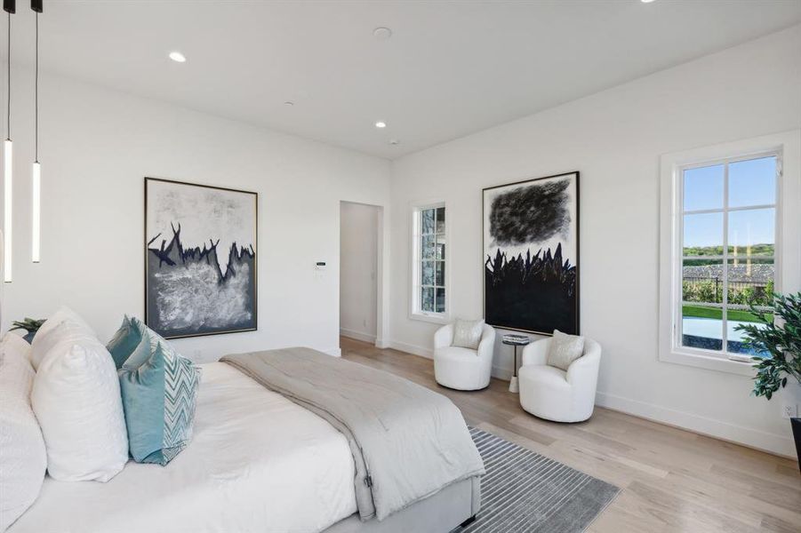 Bedroom featuring light wood-type flooring