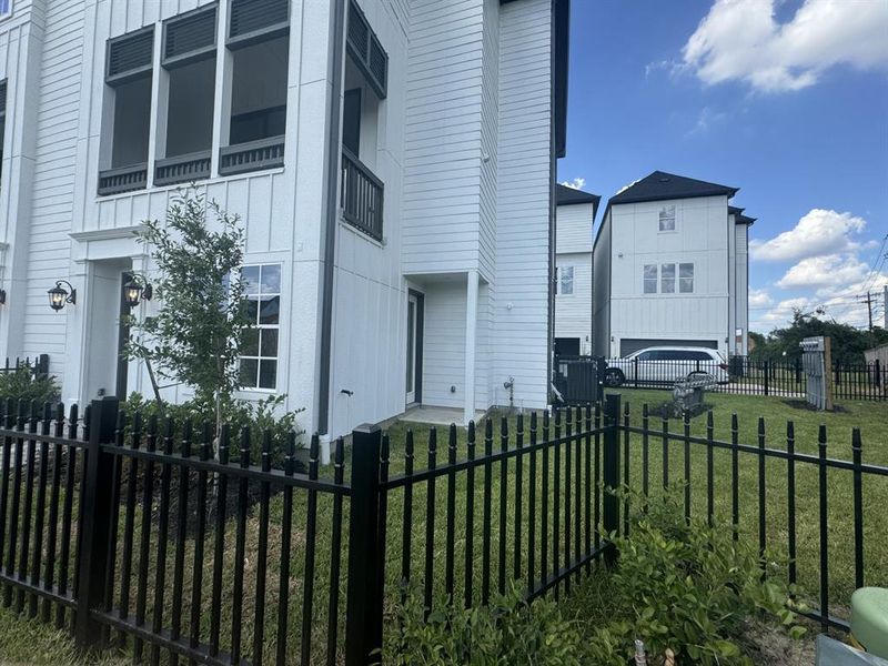 spacious fenced yard