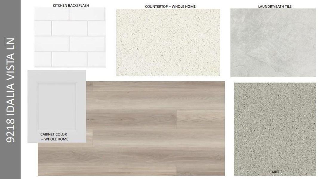 Design Selections. Home is under construction, selections subject to change.