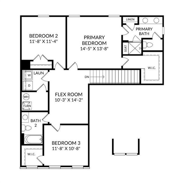 2D floor plan layout of this home in Rhodes Glen, Lawrenceville, GA (Image 3).