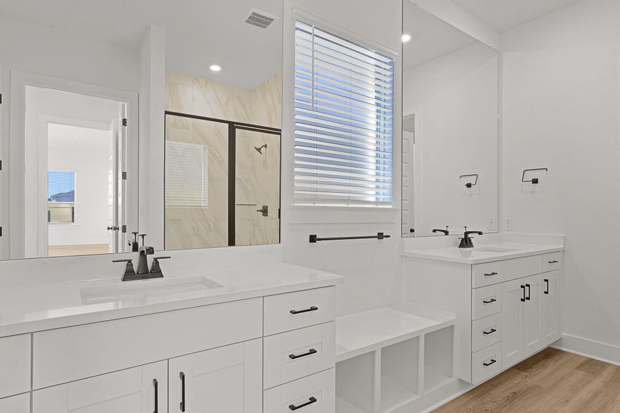 Furnished interior view inside a new home in Lariat, Liberty Hill (Image 45). Furnished interior view inside a new home in Lariat, Liberty Hill (Image 45).