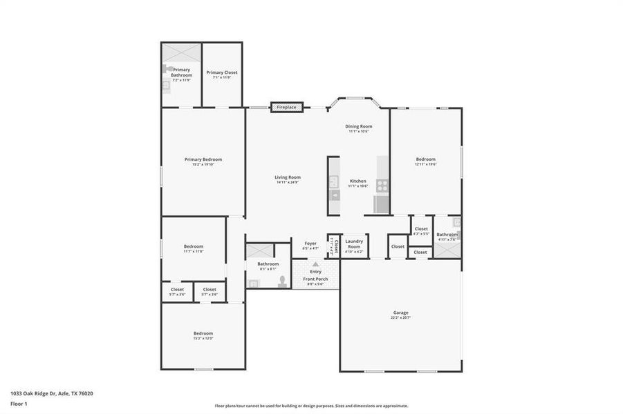 2D floor plan layout of this home in , Azle, TX (Image 3). 2D floor plan layout of this home in , Azle, TX (Image 3).