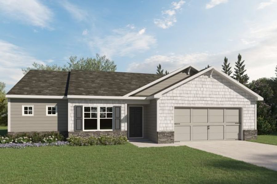 Representative exterior photo of a completed home built from the Cottonwood by Kerley Family Homes in Pevensie Manor, Powder Springs, GA (Image 6).