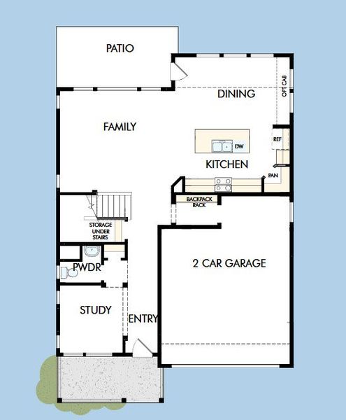2D floor plan layout for the The Sloan by David Weekley Homes in Painted Prairie Legacy, Aurora, CO (Image 4).