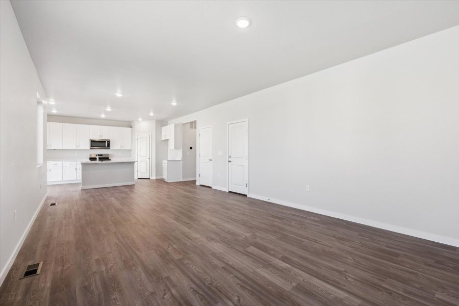 A large empty room. A large empty room.