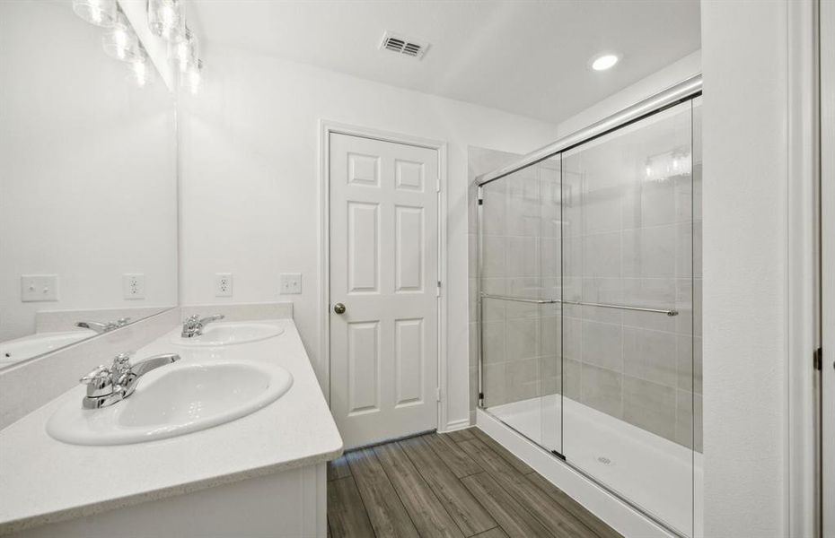 Oversized shower *real home pictured