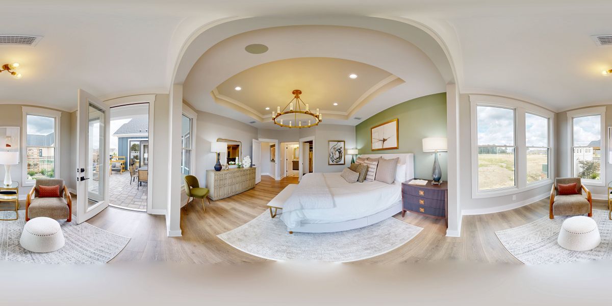 Representative furnished interior of a home built from the Portico by Epcon Communities in The Courtyards at Summit Hill, Dallas (Image 40).