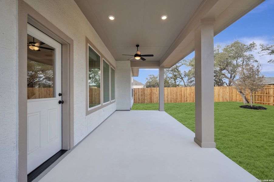 Exterior details and patio area of a home in Davis Ranch 60', San Antonio (Image 3). Exterior details and patio area of a home in Davis Ranch 60', San Antonio (Image 3).