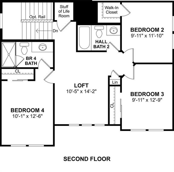 2D floor plan layout of this home in Gateway Parks, Forney, TX (Image 3).