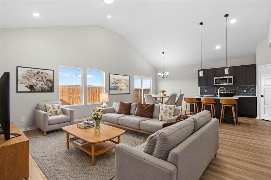 Furnished interior view inside a new home in Trails of Fossil Creek, Fort Worth (Image 5).