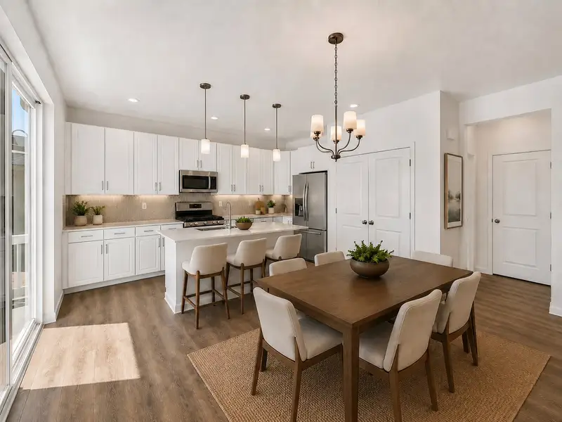 Furnished interior view inside a new home in Trailstone, Arvada (Image 2). Furnished interior view inside a new home in Trailstone, Arvada (Image 2).