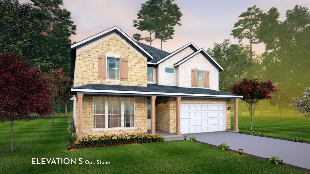 Representative exterior photo of a completed home built from the Southfork by CastleRock Communities in Green Meadows, Celina, TX (Image 23).