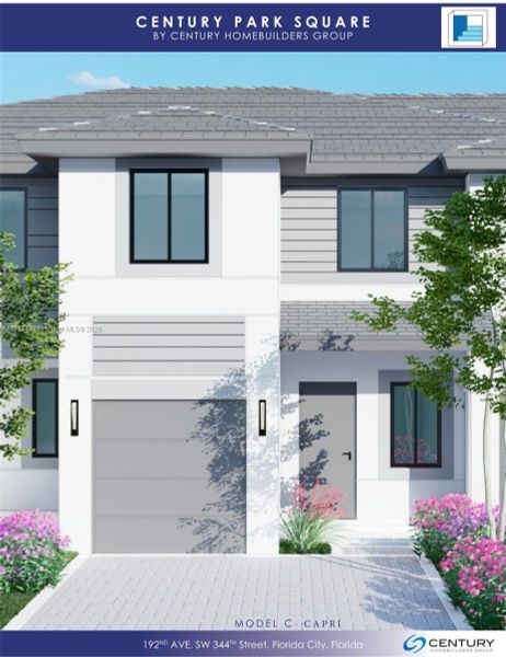 Front exterior of a new home in , Homestead, FL, highlighting curb appeal (Image 1). Front exterior of a new home in , Homestead, FL, highlighting curb appeal (Image 1).