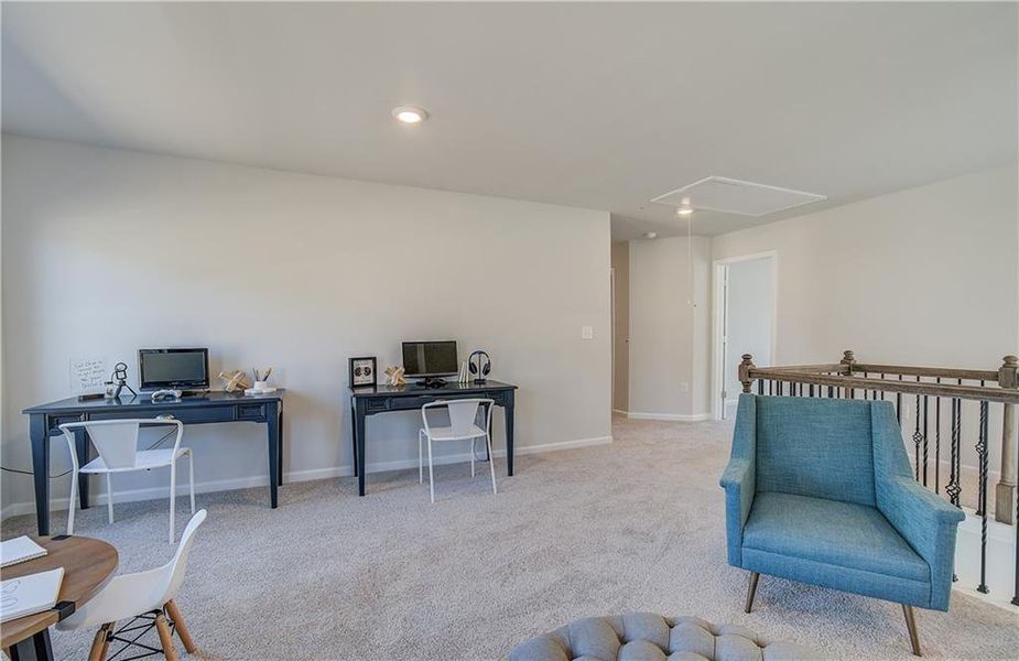 Furnished interior view inside a new home in Cambria at Traditions, Hampton (Image 14). Furnished interior view inside a new home in Cambria at Traditions, Hampton (Image 14).