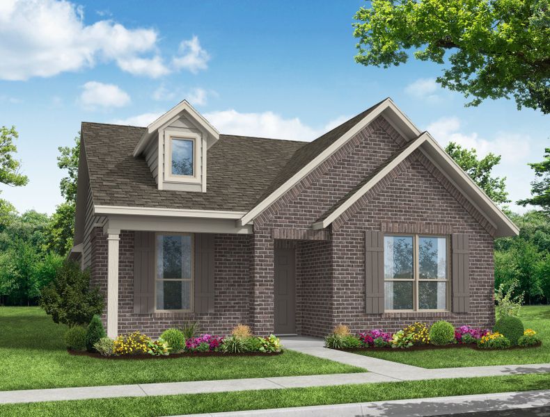Representative exterior photo of a completed home built from the Bastrop by Impression Homes in Heartland, Heartland, TX (Image 2). Representative exterior photo of a completed home built from the Bastrop by Impression Homes in Heartland, Heartland, TX (Image 2).