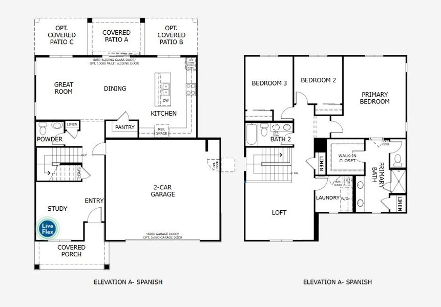 2D floor plan layout for the Skyline by Landsea Homes in Elara at Moonlight, Maricopa, AZ (Image 3).