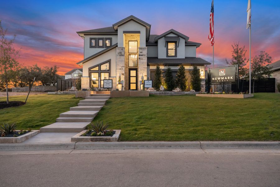 Front exterior of a new home in Provence 50', Austin, TX, highlighting curb appeal (Image 22).
