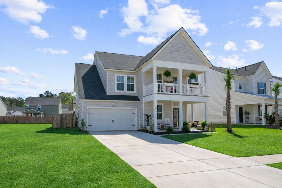 Front exterior of a new home in Sweetgrass at Summers Corner, Summerville, SC, highlighting curb appeal (Image 21).