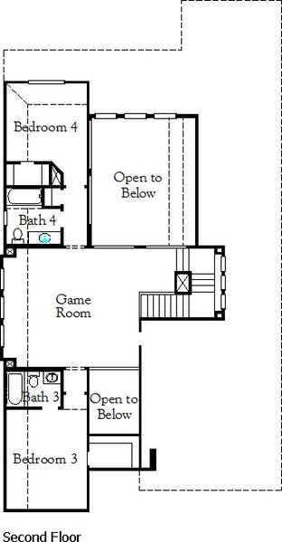 2D floor plan layout of this home in Pecan Square, Northlake, TX (Image 3).