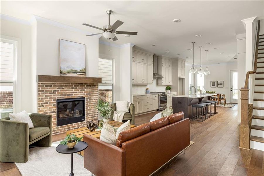 Furnished interior view inside a new home in Evanshire Single Family, Duluth (Image 37). Furnished interior view inside a new home in Evanshire Single Family, Duluth (Image 37).