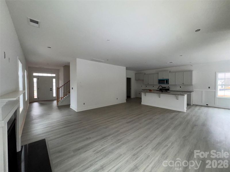 living room looking into kitchen