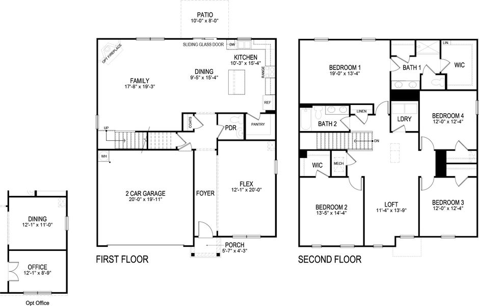 2D floor plan layout of this home in Best Farms, Maryville, TN (Image 2).
