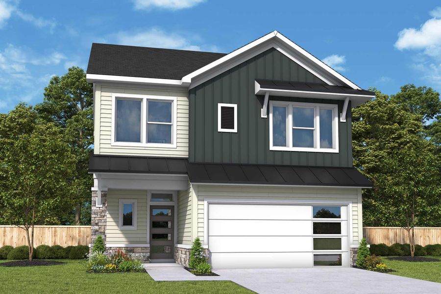 Representative exterior photo of a completed home built from the The Percy by David Weekley Homes in Nexus – Park Collection, Gallatin, TN (Image 3).