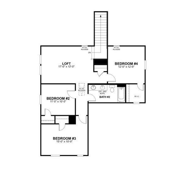 2D floor plan layout of this home in Cascades at Onion Creek, Austin, TX (Image 3). 2D floor plan layout of this home in Cascades at Onion Creek, Austin, TX (Image 3).