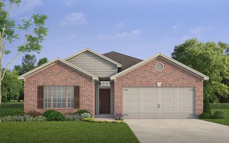 Representative exterior photo of a completed home built from the Hardin by Kendall Homes in Russell Ranch, Bay City, TX (Image 4). Representative exterior photo of a completed home built from the Hardin by Kendall Homes in Russell Ranch, Bay City, TX (Image 4).