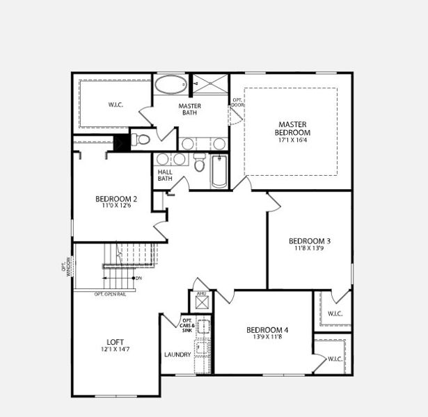 2D floor plan layout for the Carlisle by Maronda Homes in Briarwood, Alachua, FL (Image 6).