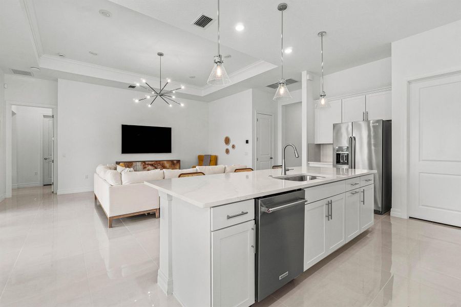 Furnished interior view inside a new home in Avondale at Avenir, Palm Beach Gardens (Image 6). Furnished interior view inside a new home in Avondale at Avenir, Palm Beach Gardens (Image 6).