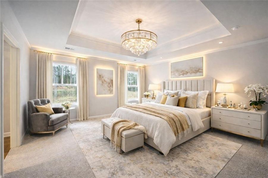 Furnished interior view inside a new home in The Hills at Cedar Creek, Winder (Image 15).