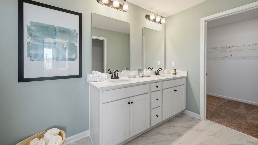 Bathroom with dual vanity Bathroom with dual vanity