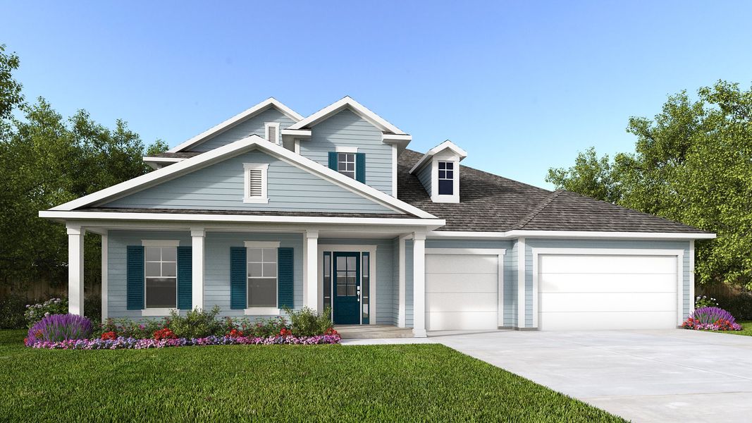 Representative exterior photo of a completed home built from the 3745MC by MasterCraft Builder Group in SilverLeaf, St. Augustine, FL (Image 1). Representative exterior photo of a completed home built from the 3745MC by MasterCraft Builder Group in SilverLeaf, St. Augustine, FL (Image 1).