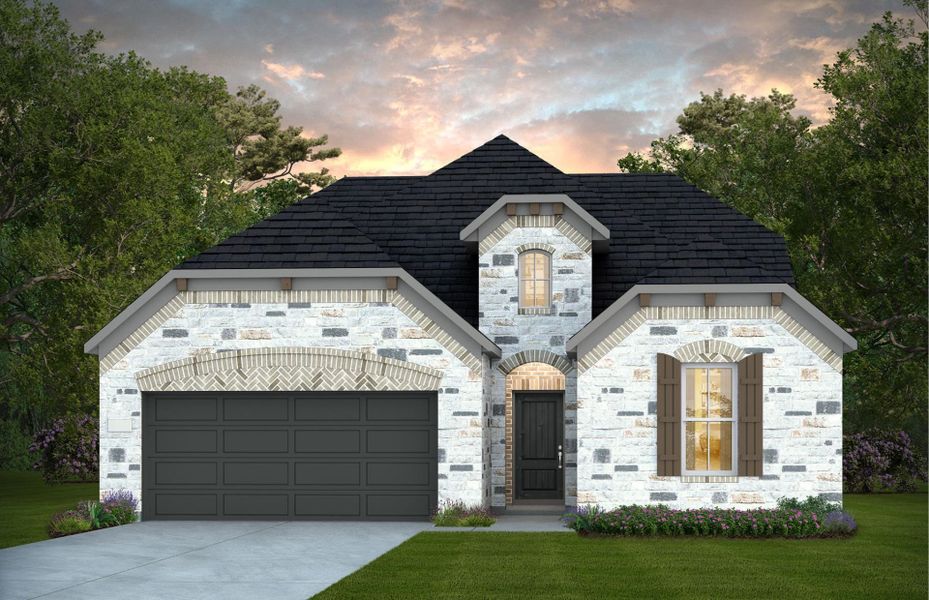 Representative exterior photo of a completed home built from the Harvard by Pulte Homes in Blue Creek Trails, Richmond, TX (Image 2). Representative exterior photo of a completed home built from the Harvard by Pulte Homes in Blue Creek Trails, Richmond, TX (Image 2).