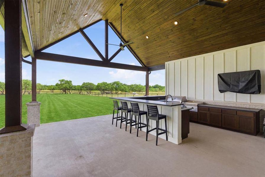 Exterior details and patio area of a home in , Valley View (Image 23).