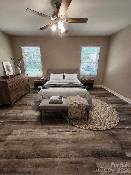 Virtually Staged Photo of Primary Bedroom