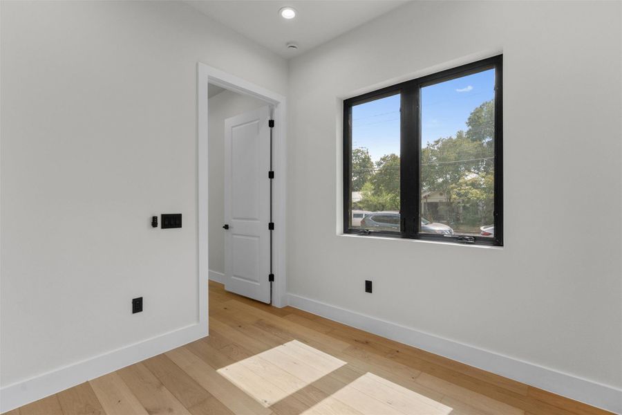 Downstairs. Could also be a first floor office.