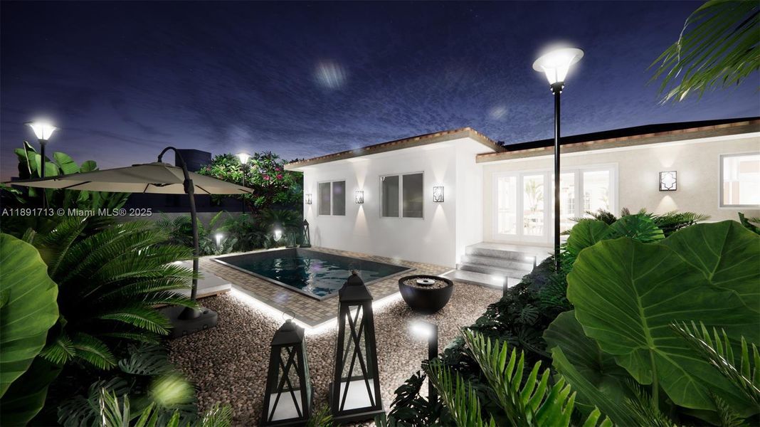 Exterior details and patio area of a home in , Miami Shores (Image 13). Exterior details and patio area of a home in , Miami Shores (Image 13).