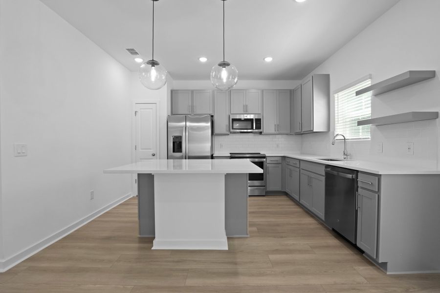 Kitchen with spacious central island