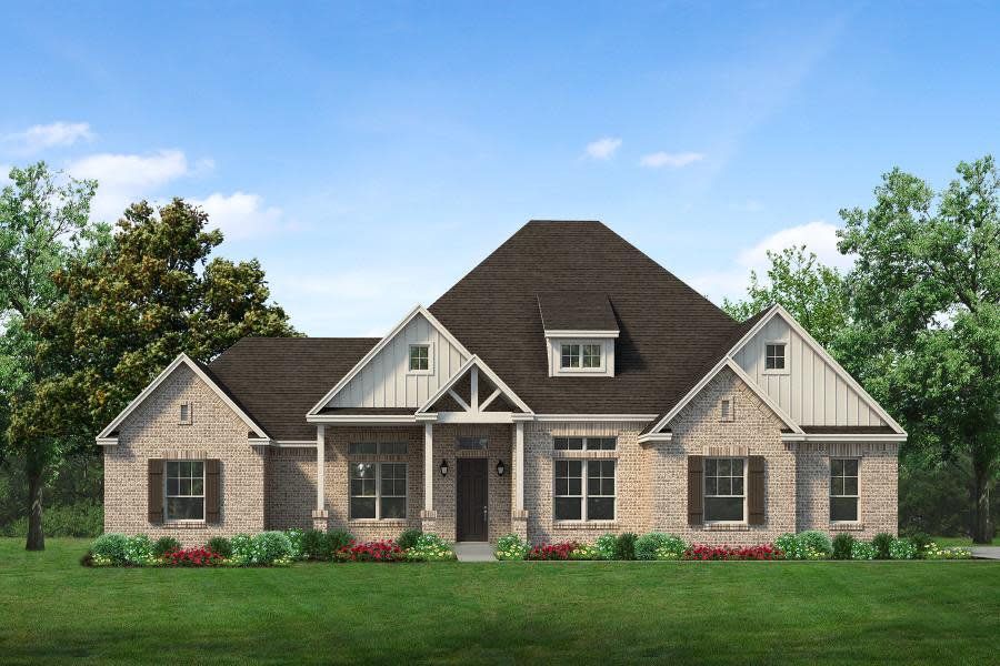 Representative exterior photo of a completed home built from the Wildwood SE by Sandlin Homes in Settler's Glen, New Fairview, TX (Image 22).