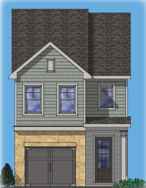 Representative rendering of the exterior for the Mercer by Rocklyn Homes (Image 3). Representative rendering of the exterior for the Mercer by Rocklyn Homes (Image 3).