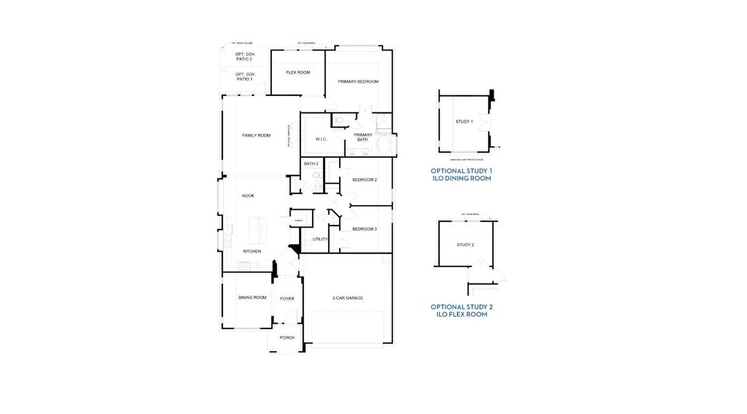 2D floor plan layout for the Concept 2065 by Landsea Homes in Chisholm Hills, Cleburne, TX (Image 4).